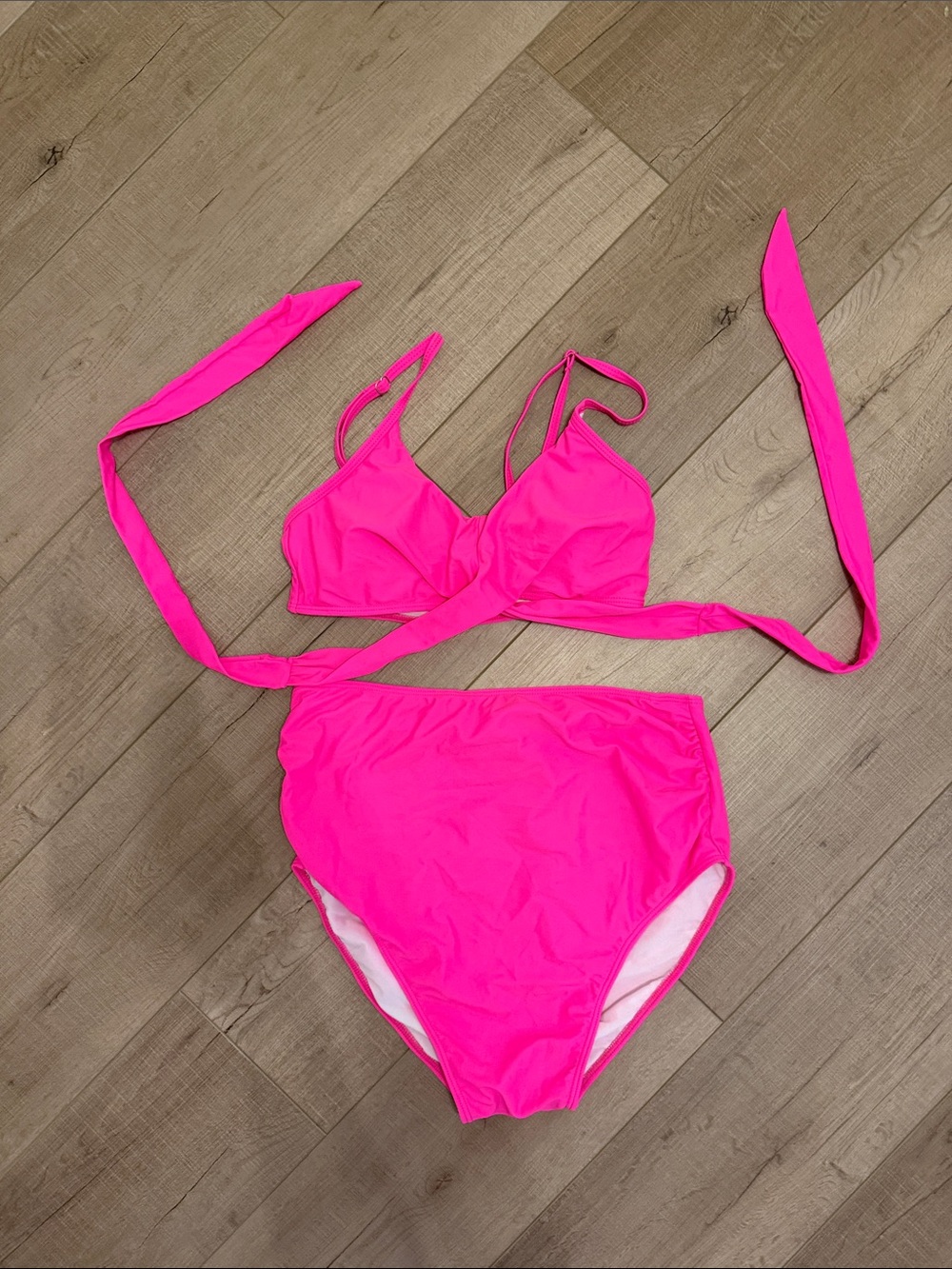 Summer Mae Hot Pink Two-Piece maternity High-Waist Bikini